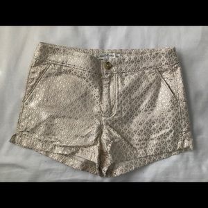 High rise metallic gold shorts